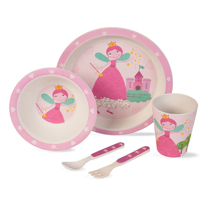 Fluttering Fairy Bamboo Kids Dinner /Feeding Set of 5- Round Edition