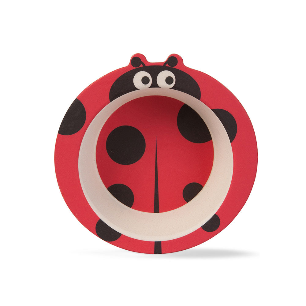 Lucky Ladybug Bamboo Kids Dinner /Feeding Set of 5- Round Edition