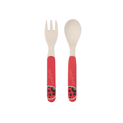Lucky Ladybug Bamboo Kids Dinner /Feeding Set of 5- Round Edition