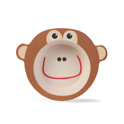 Mighty Monkey Bamboo Kids Dinner /Feeding Set of 5- Round Edition