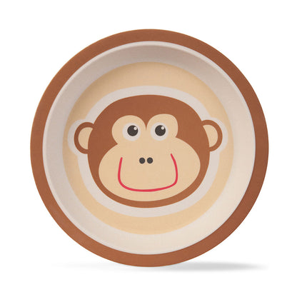 Mighty Monkey Bamboo Kids Dinner /Feeding Set of 5- Round Edition