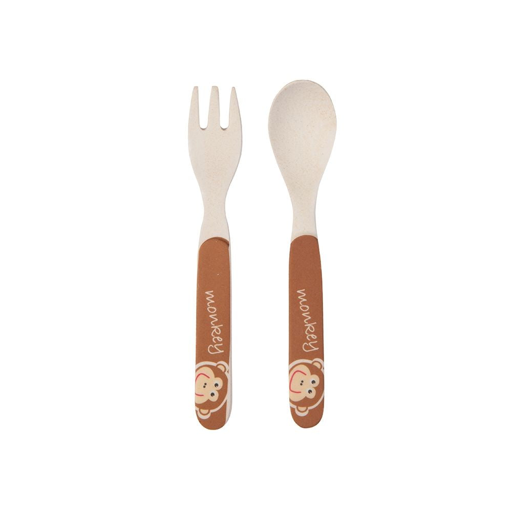 Mighty Monkey Bamboo Kids Dinner /Feeding Set of 5- Round Edition