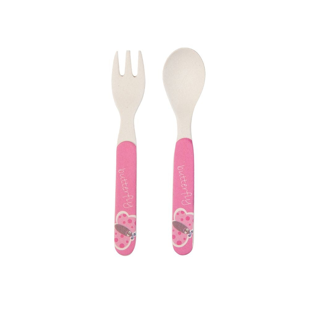 Blissful Butterfly Bamboo Kids Dinner /Feeding Set of 5- Round Edition