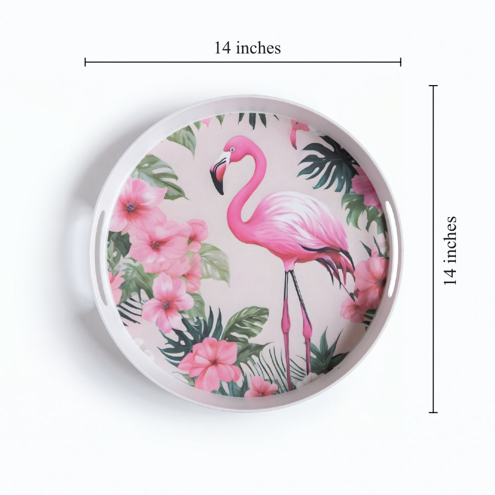 Tropical Flamingo Bamboo Serving Trays