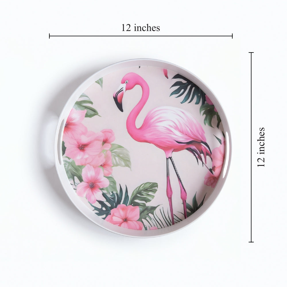 Tropical Flamingo Bamboo Serving Trays