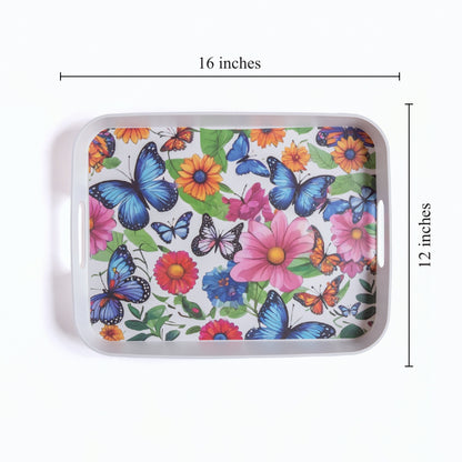 Fluttering Butterflies Bamboo Serving Trays