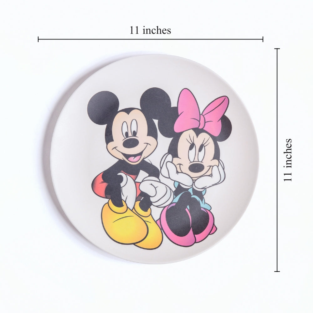 Micky & Minnie in Wonderland Bamboo Dinner Plate For Kids