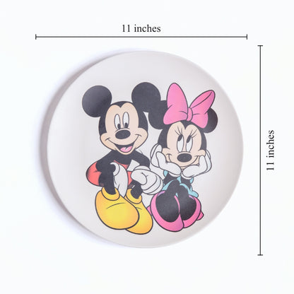 Micky & Minnie in Wonderland Bamboo Dinner Plate For Kids