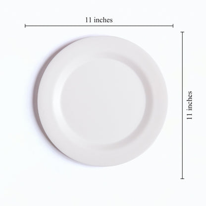 Creamy Cloud White Bamboo Dinner Plates- Set of 4