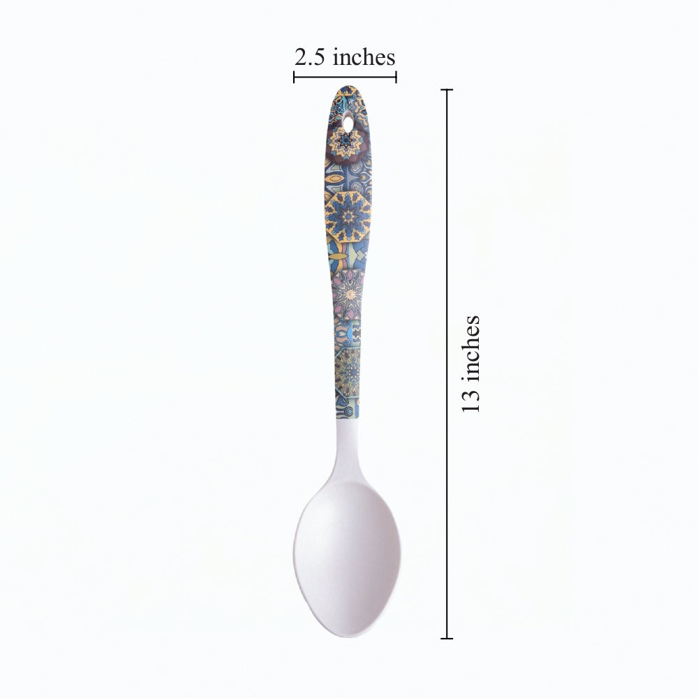 Mystic Blue Mandala Bamboo Serving Spoons & Turner