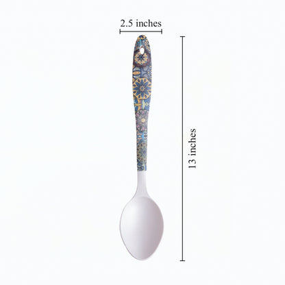 Mystic Blue Mandala Bamboo Serving Spoons & Turner