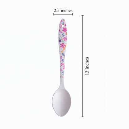 Floral Fantasy Bamboo Serving Spoons- Set of 2