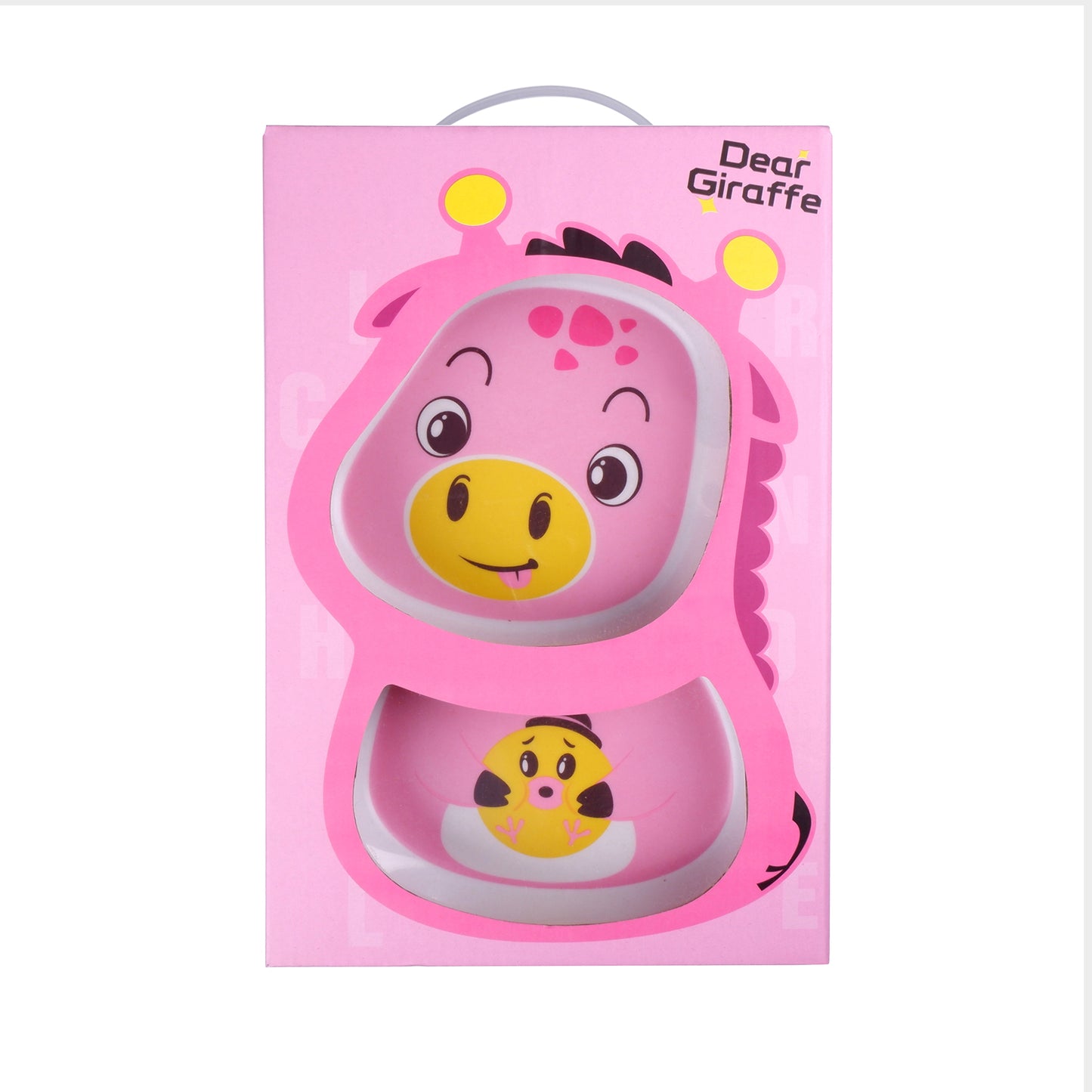 Pinky Giraffe Bamboo Kids Dinner /Feeding Set of 5