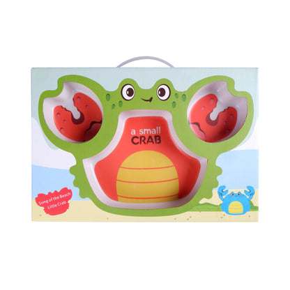 Orange Ocean Crab Bamboo Kids Dinner /Feeding Set of 5