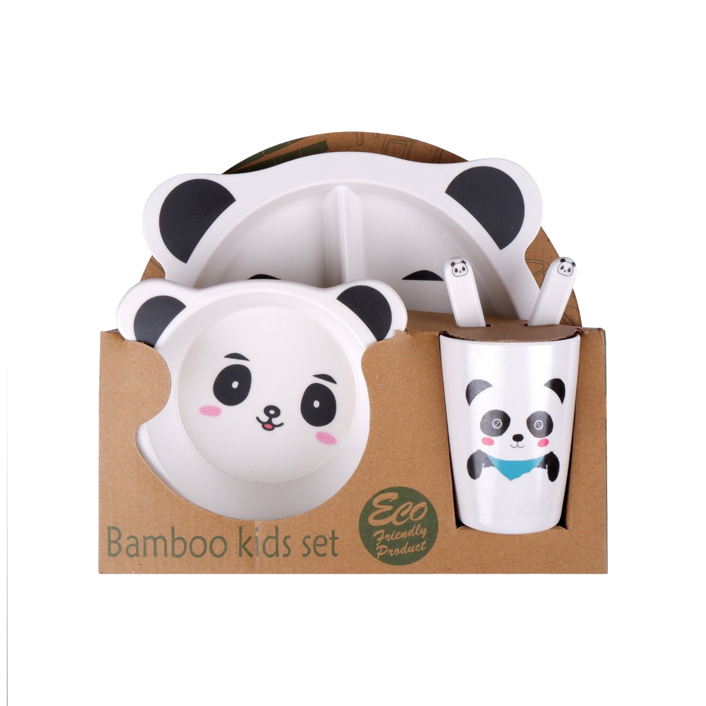 Plumpy Panda Bamboo Kids Dinner /Feeding Set of 5