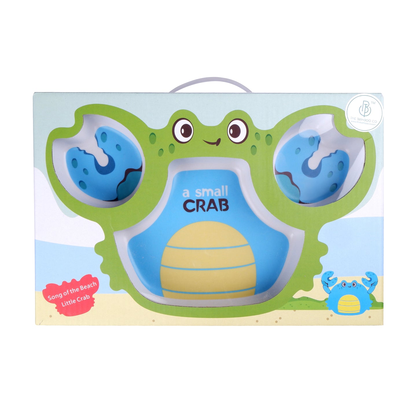 Blue Water Crab Bamboo Kids Dinner /Feeding Set of 5