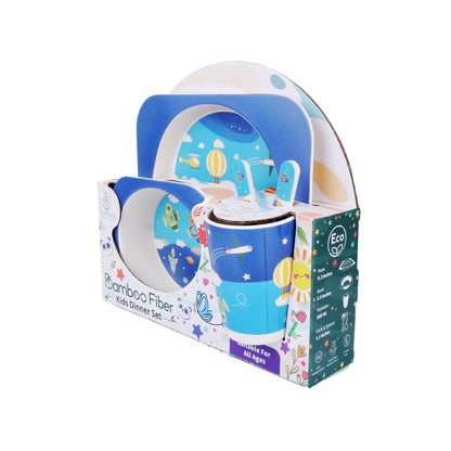Stellar Starship Bamboo Kids Dinner /Feeding Set of 5