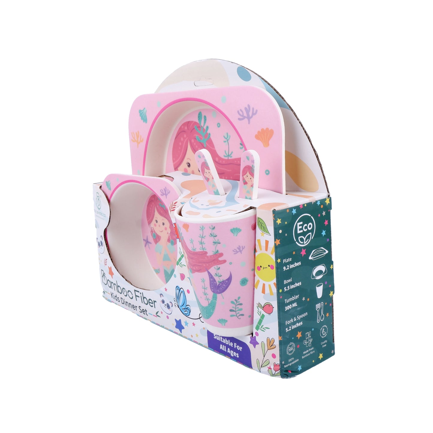 Magical Mermaid Bamboo Kids Dinner /Feeding Set of 5