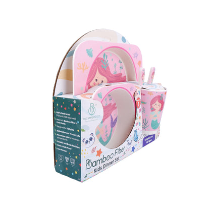 Magical Mermaid Bamboo Kids Dinner /Feeding Set of 5