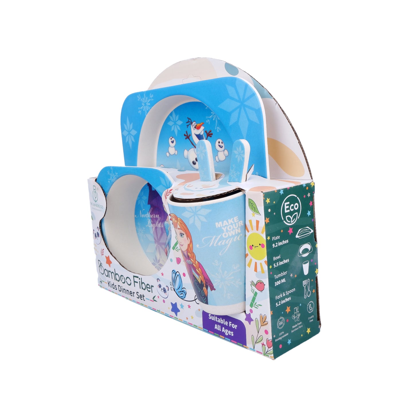 Frozen's Elsa and Anna Bamboo Kids Dinner /Feeding Set of 5