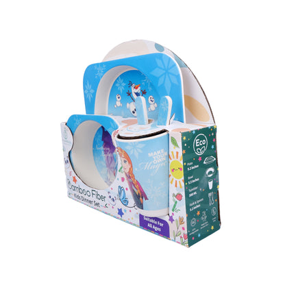 Frozen's Elsa and Anna Bamboo Kids Dinner /Feeding Set of 5