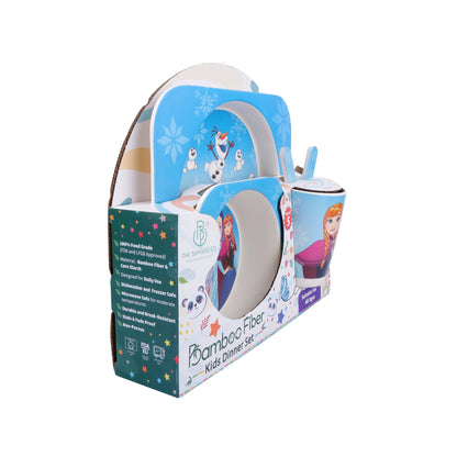 Frozen's Elsa and Anna Bamboo Kids Dinner /Feeding Set of 5