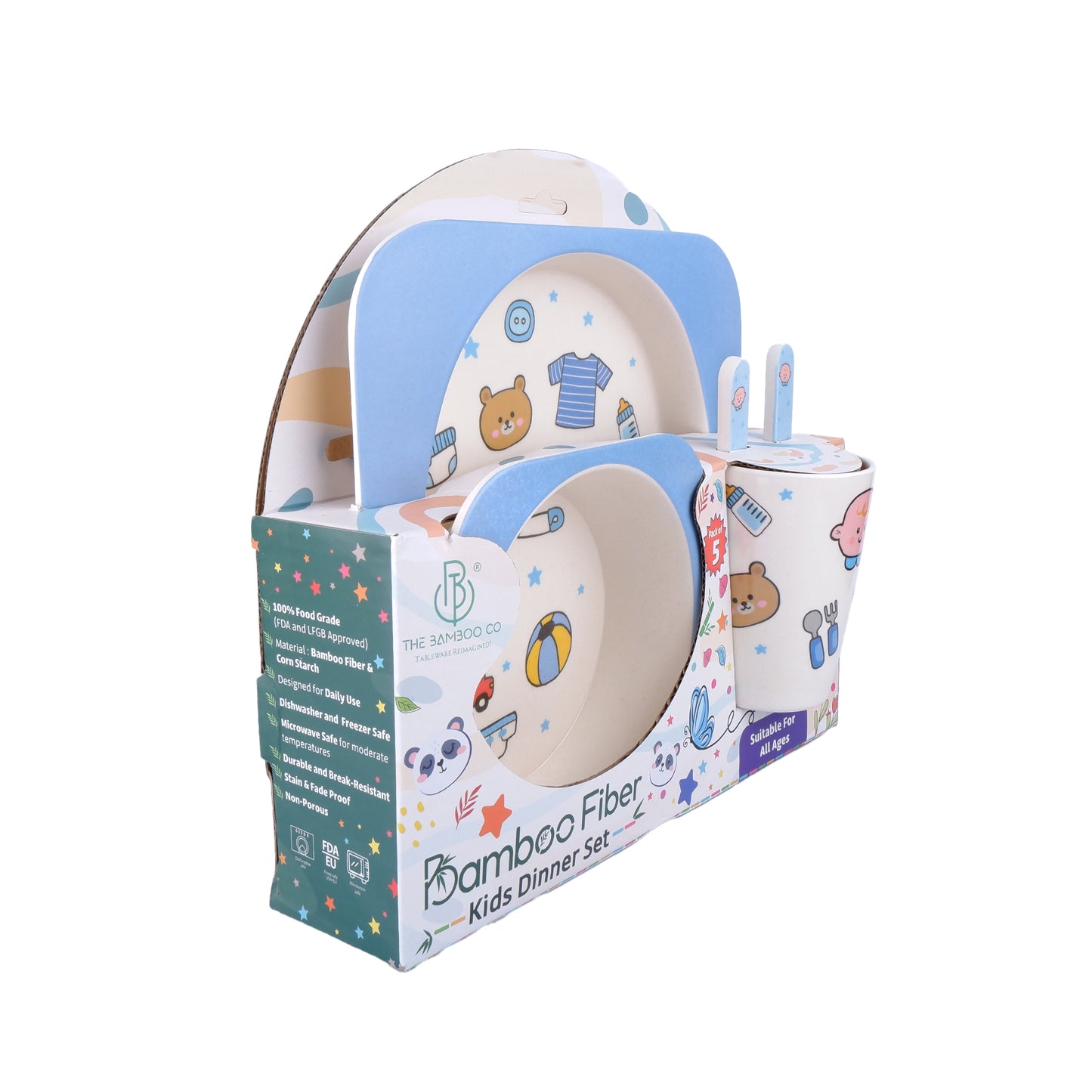 Bubbly Baby Bamboo Kids Dinner /Feeding Set of 5