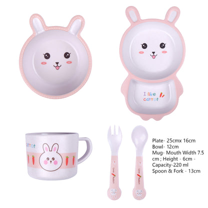 Responsible Rabbit Bamboo Kids Dinner /Feeding Set of 5