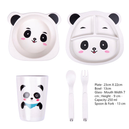 Plumpy Panda Bamboo Kids Dinner /Feeding Set of 5