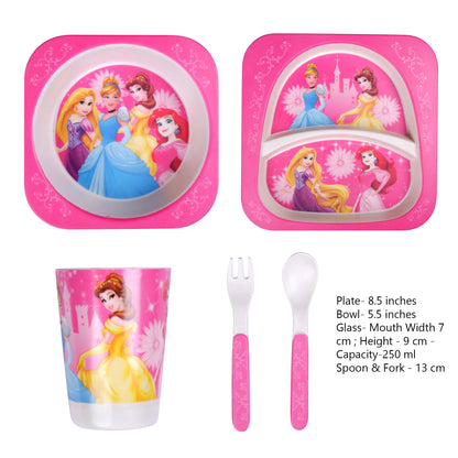 Disney Princess Bamboo Kids Dinner /Feeding Set of 5