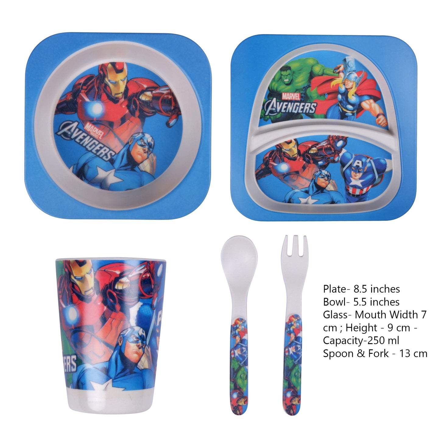 Astonishing Avengers Bamboo Kids Dinner /Feeding Set of 5