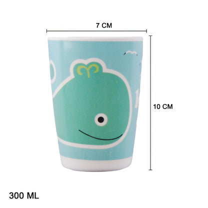 Wally- "The Green Whale" Bamboo Kids Dinner /Feeding Set of 5