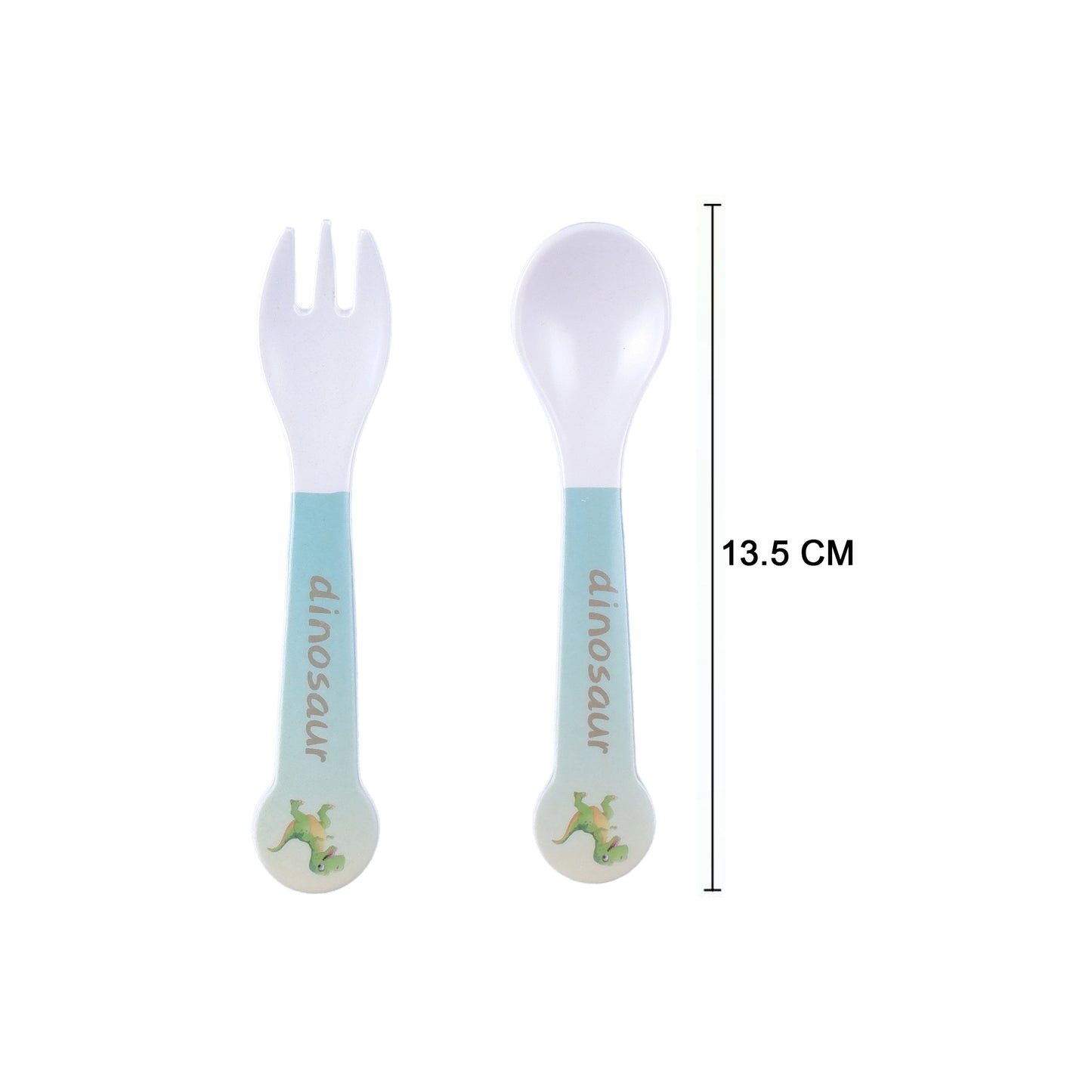 Jurassic Joys Bamboo Kids Bowl with Spoon and Fork -Set of 3