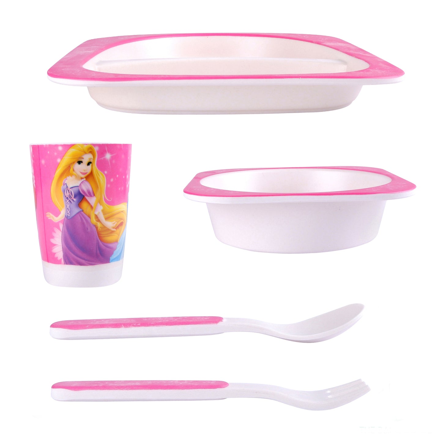 Disney Princess Bamboo Kids Dinner /Feeding Set of 5