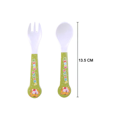 Tiggly Tiger Bamboo Kids Bowl with Spoon and Fork -Set of 3
