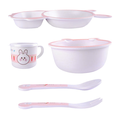 Responsible Rabbit Bamboo Kids Dinner /Feeding Set of 5