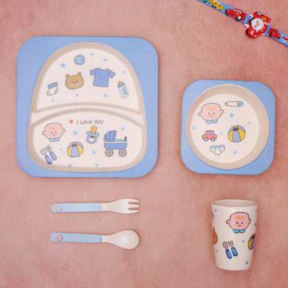 Bubbly Baby Bamboo Kids Dinner /Feeding Set of 5