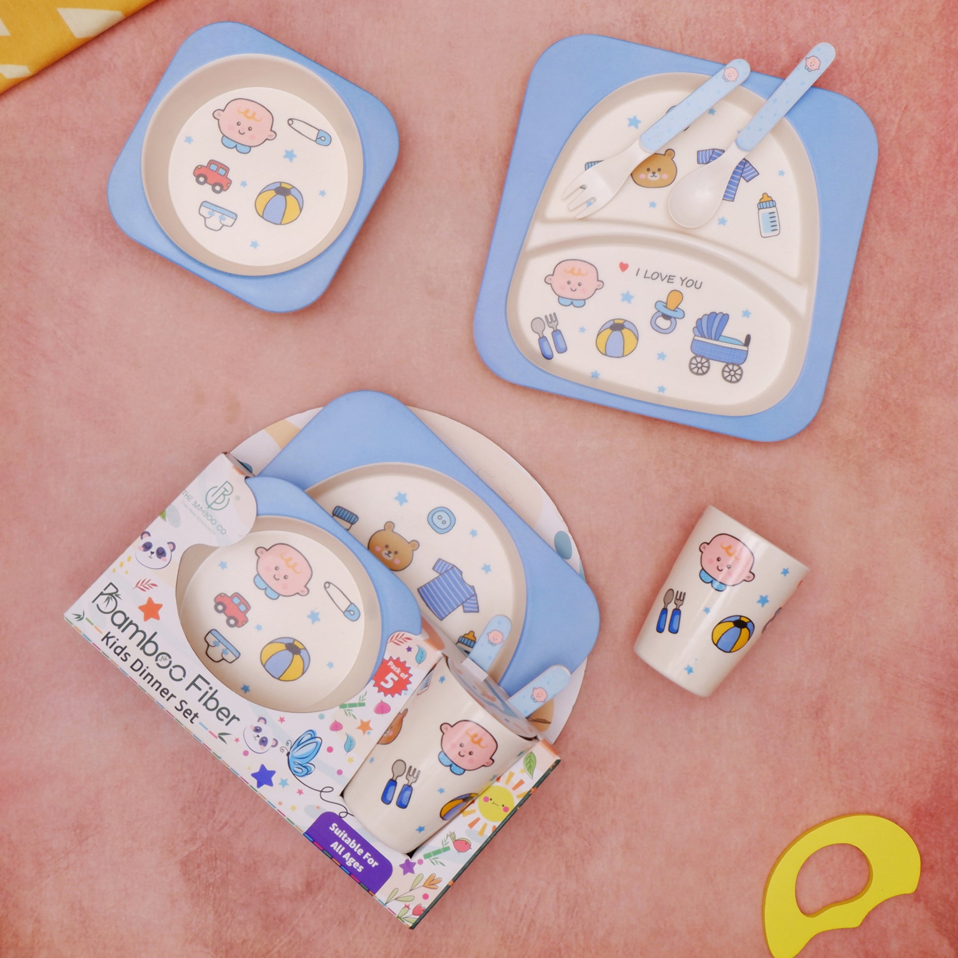 Bubbly Baby Bamboo Kids Dinner /Feeding Set of – The Bamboo Co