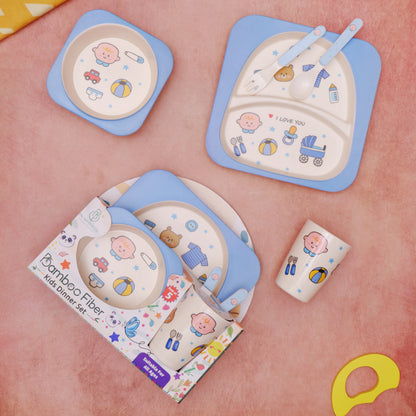 Bubbly Baby Bamboo Kids Dinner /Feeding Set of 5