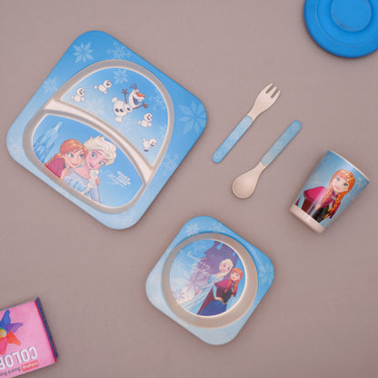 Frozen's Elsa and Anna Bamboo Kids Dinner /Feeding Set of 5