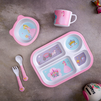 Pretty Princess Bamboo Kids Dinner /Feeding Set of 5