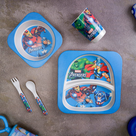 Astonishing Avengers Bamboo Kids Dinner /Feeding Set of 5