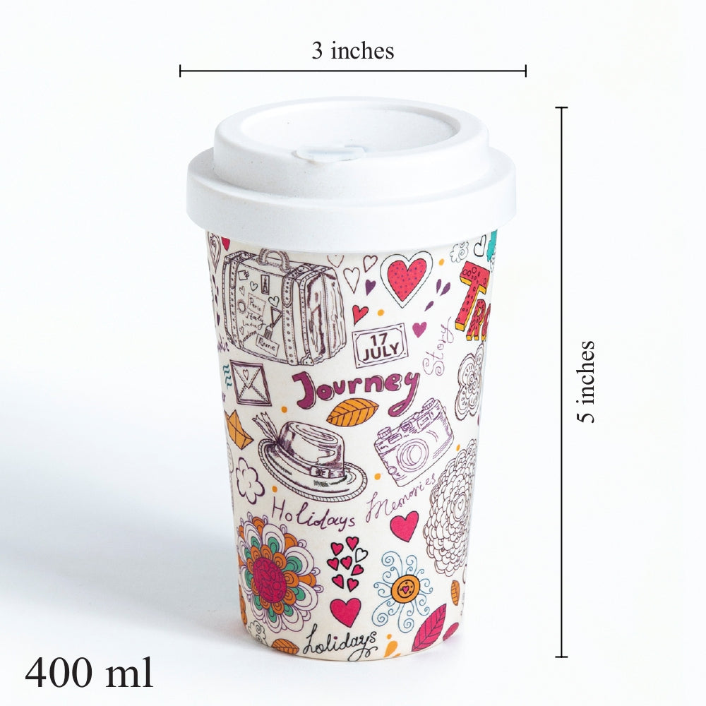 Love & Lattes Bamboo Travel Coffee Mug