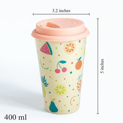 Sunny Lemon Bamboo Travel Coffee Mug (Silicone Lid)