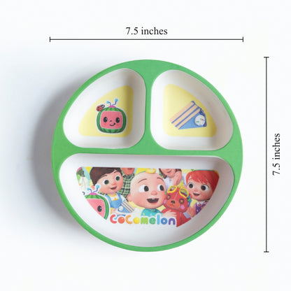 Cheerful Cocomelon Bamboo Kids Sectional Plate