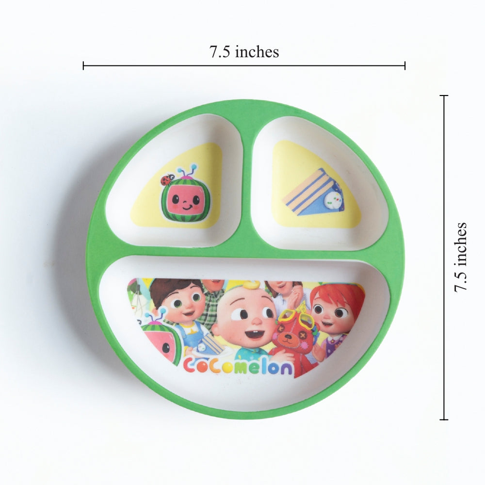 Cheerful Cocomelon Bamboo Kids Dinner /Feeding Set of 4