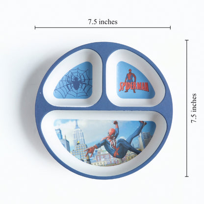 Savvy Spiderman Bamboo Kids Sectional Plate