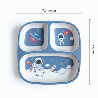 Astronaut’s Space Party Bamboo Kids Sectional Plate