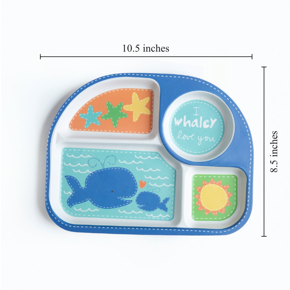 Wobbly Whale Bamboo Kids Dinner /Feeding Set of 5