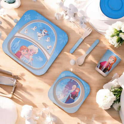 Frozen's Elsa and Anna Bamboo Kids Dinner /Feeding Set of 5